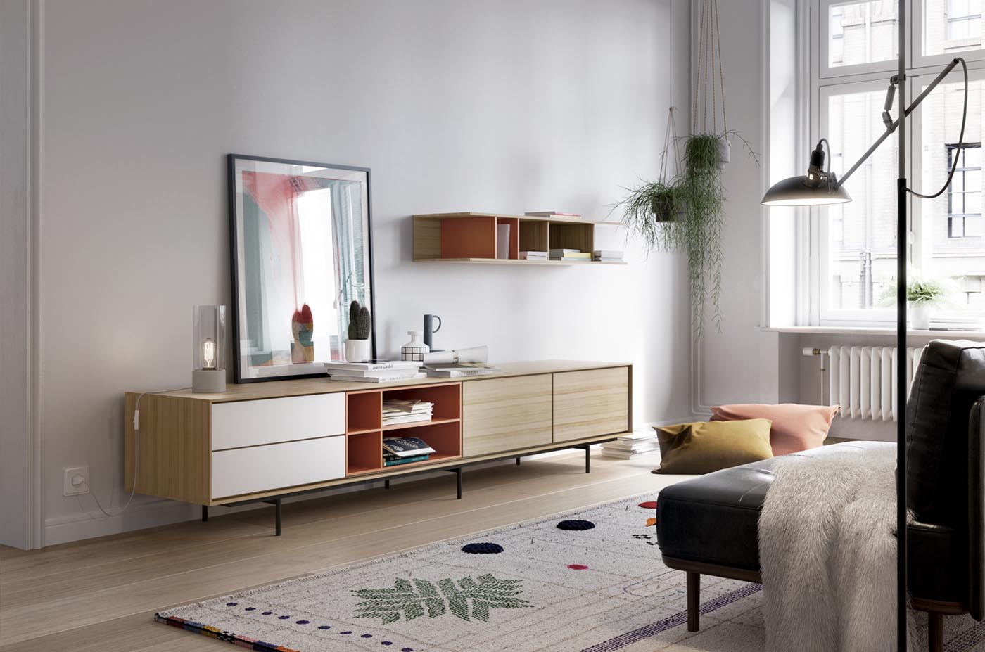 Mueble TV Aura diseño en un salon de casa