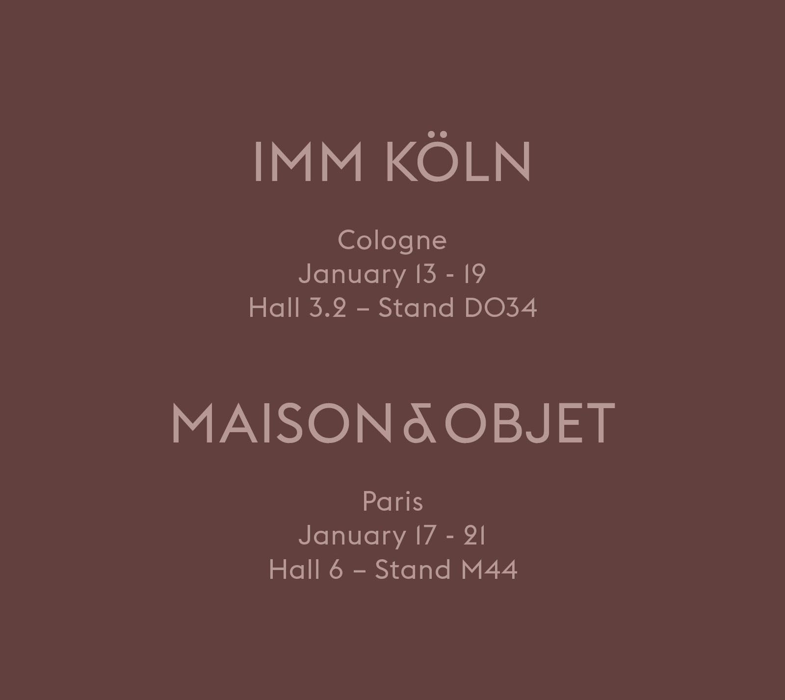Salons du mobilier Maison&Objet et IMM Cologne
